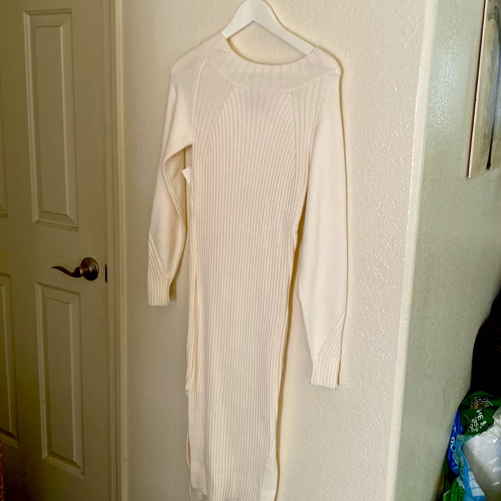 Creme ribbed long sweater dress !  NWOT!